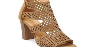 XOXO Women's Casual Boots Sand Perforated Peep Toe Beamer Ankle Boot Brown Size 7.5