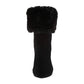 Calvin Klein Womens Pebbles Mid-Calf Boots Suede Heeled - Black Leather Suede/Shearing - 8 M
