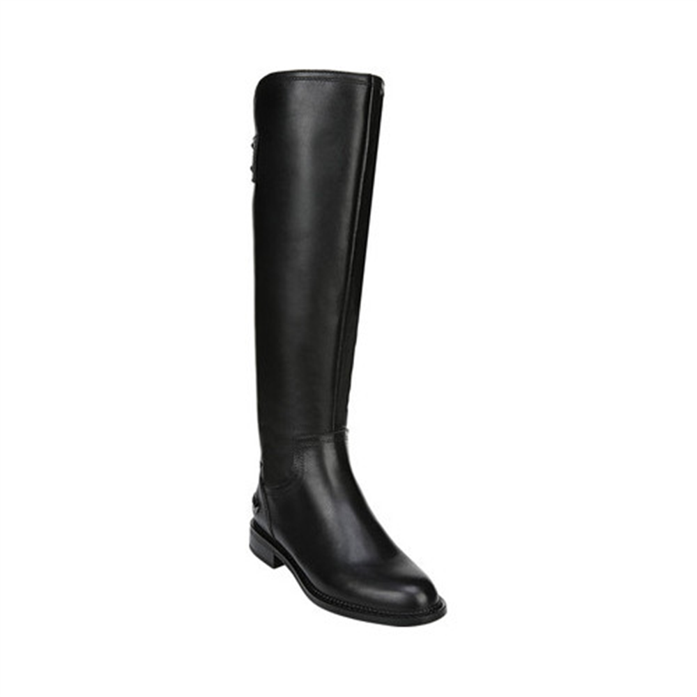 Franco Sarto Women's Henrietta Leather Almond Toe Knee High Fashion Boots Black Size 6M