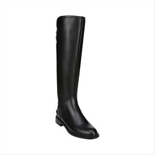 Franco Sarto Women's Henrietta Leather Almond Toe Knee High Fashion Boots Black Size 6M