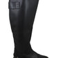 Franco Sarto Women's Henrietta Leather Almond Toe Knee High Fashion Boots Black Size 6M