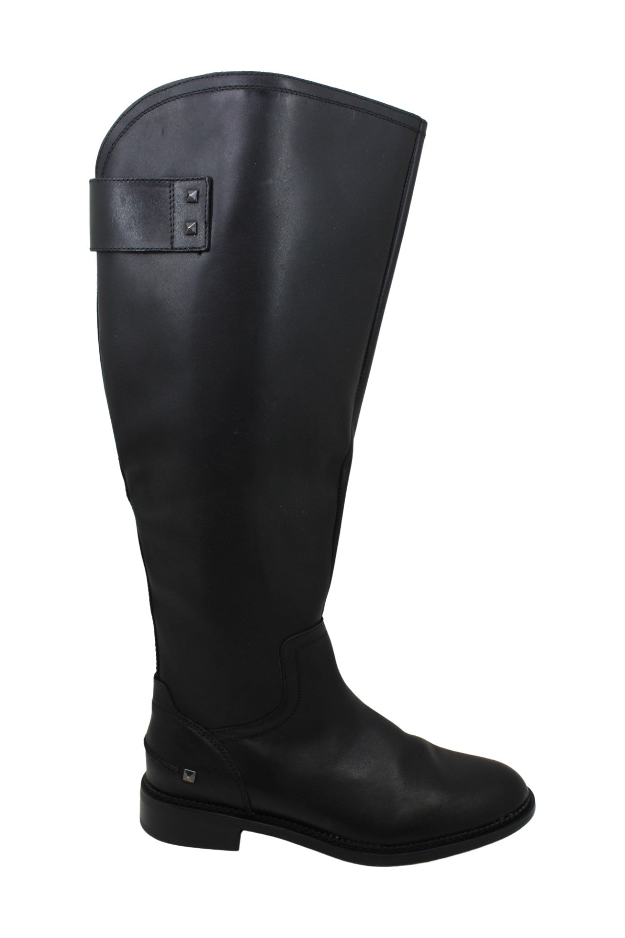 Franco Sarto Women's Henrietta Leather Almond Toe Knee High Fashion Boots Black Size 6M