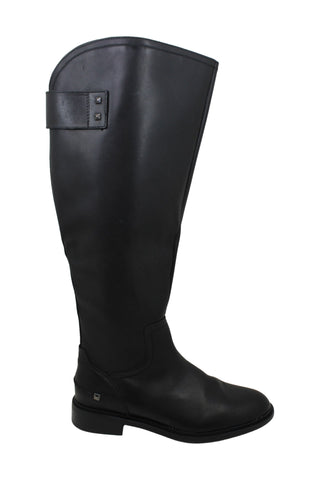 Franco Sarto Women's Henrietta Leather Almond Toe Knee High Fashion Boots Black Size 6M
