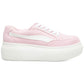 Madden Girl Women's Padded Comfort Ollie Round Toe Platform Lace up Athletic Sneakers Pink Size 9.5 M