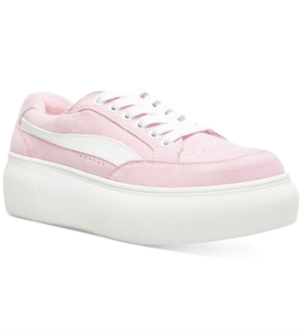 Madden Girl Women's Padded Comfort Ollie Round Toe Platform Lace up Athletic Sneakers Pink Size 9.5 M