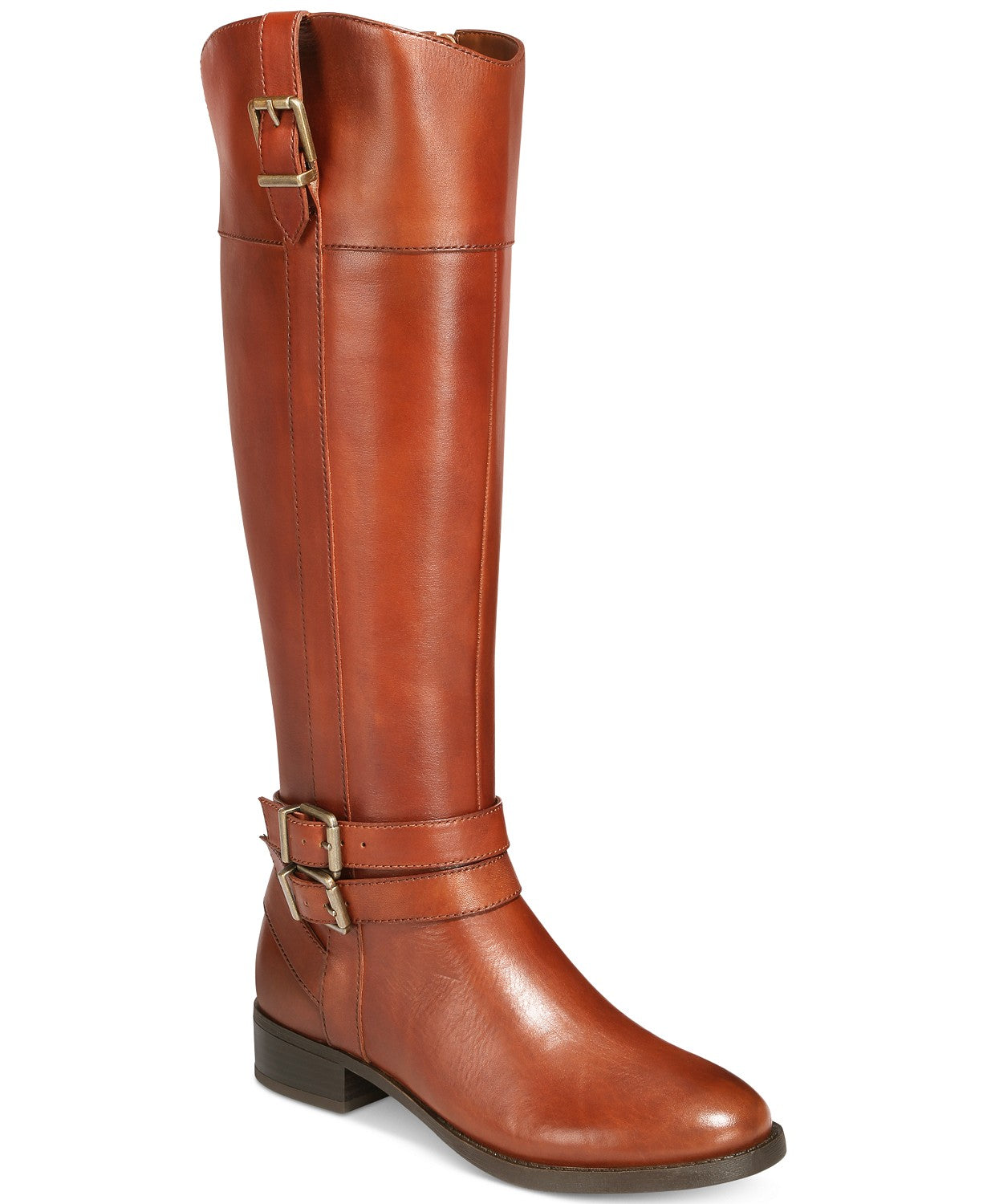 INC International Concepts Women's Frank II Leather Knee High Riding Boots Brown Size 5 M