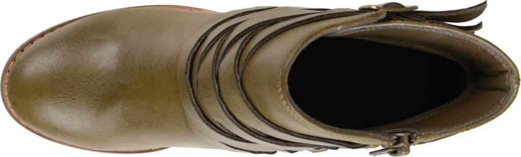 Journee Collection Womens Strap Stacked Heel Booties Green Size 7