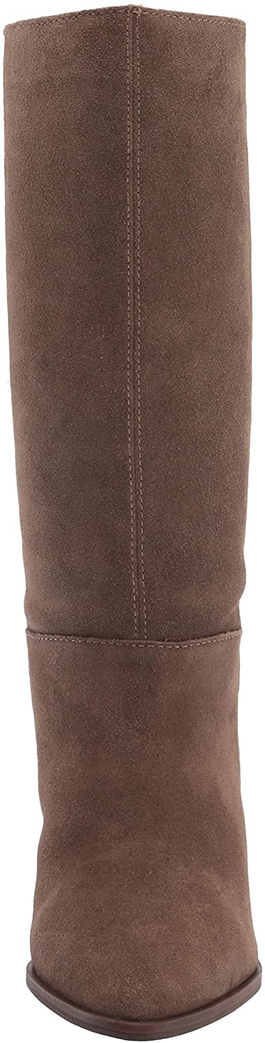 Lucky Brand Women's Fukko Canteen Suede Pointed Cone Heel Mid Calf Boot Brown Size 8 M