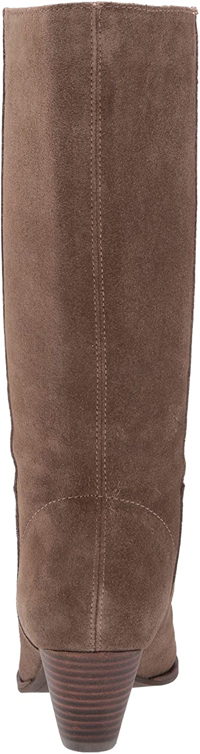 Lucky Brand Women's Fukko Canteen Suede Pointed Cone Heel Mid Calf Boot Brown Size 8 M