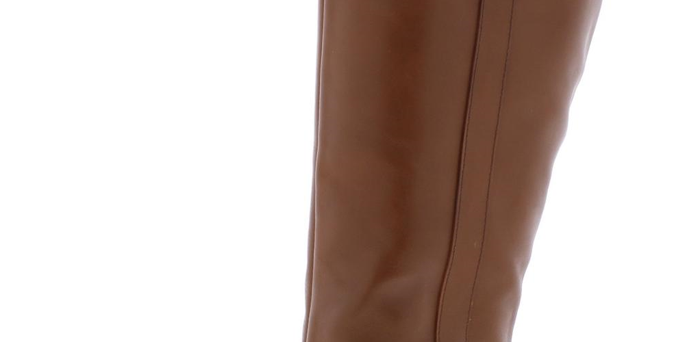 Giani Bernini Women's Arch Support Buckle Accent Slip Resistant Rozario Round Toe Block Heel Zip up Leather Boots Brown Size 8 M