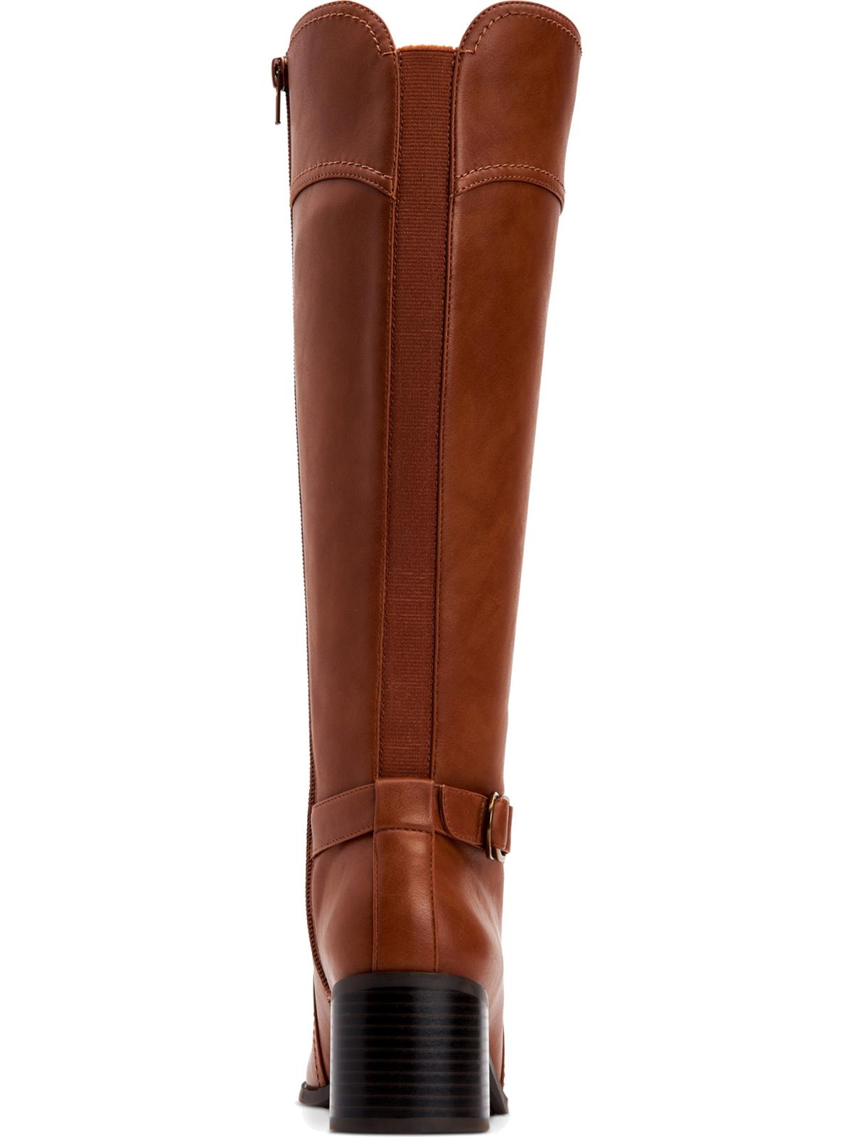 Style & Co. Womens Vannie Faux Leather Zipper Riding Boots Brown Size 5 M