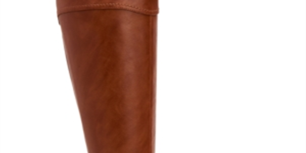 Style & Co. Womens Vannie Faux Leather Zipper Riding Boots Brown Size 5 M