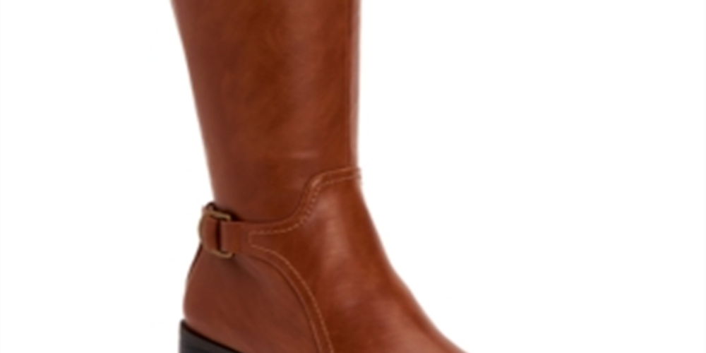 Style & Co. Womens Vannie Faux Leather Zipper Riding Boots Brown Size 5 M