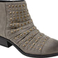 White Mountain Women's  Desire Studded Ankle Boot Brown Size 7.5 M