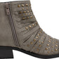 White Mountain Women's  Desire Studded Ankle Boot Brown Size 7.5 M
