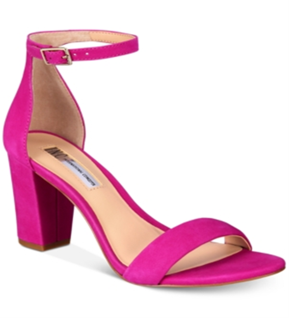 INC International Concepts Women's Kivah Leather Open Toe Special Occasion Sandal Pink Size 7 M