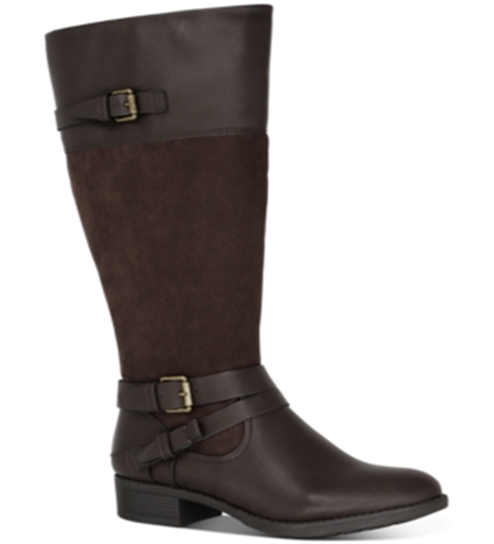 Style & Co Women's Ashliie Faux Leather Fashion Dress Boots Brown Size 6M