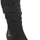 White Mountain Womens Gray Cushioned Ruched Trunell Almond Toe Stacked Heel Zip-up Heeled Boots Black Size 10 M