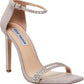 Steve Madden Womens Collette Evening Heels Jeweled Square Toe Blush Glittern Size 7.5M