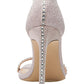 Steve Madden Womens Collette Evening Heels Jeweled Square Toe Blush Glittern Size 7.5M