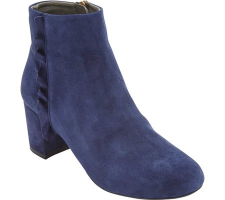 Rockport Women's Total Motion Oaklee Ruffle Ankle Bootie Blue Size 7 M