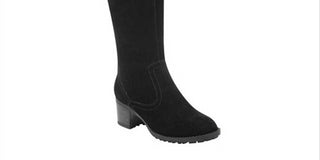 Easy Spirit Womens Grazes Leather Almond Toe Knee High Fashion, Black, Size 9.5