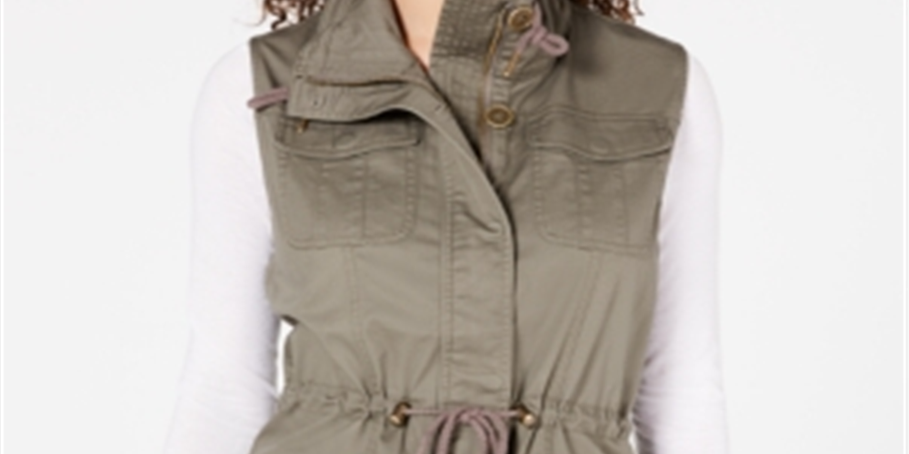 American Rag Junior's Cargo Vest Green Size Large