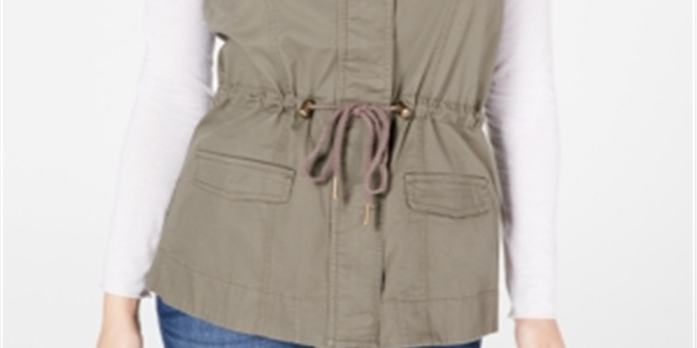 American Rag Junior's Cargo Vest Green Size Large