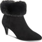 Alfani Womens Hansonn Faux Suede Faux Fur Trim Booties Black Size 7.5 M
