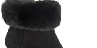 Alfani Womens Hansonn Faux Suede Faux Fur Trim Booties Black Size 7.5 M