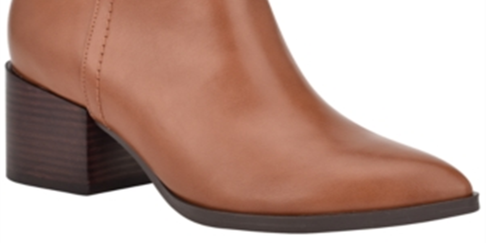 Tommy Hilfiger Womens Jetz 2 Faux Leather Ankle Boots Brown 8.5 Medium