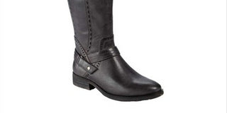 Baretraps Womens Gray Flex Gore Hook and Loop Accent Cushioned Comfort Abram Almond Toe Block Heel Zip-up Boots 8.5 M