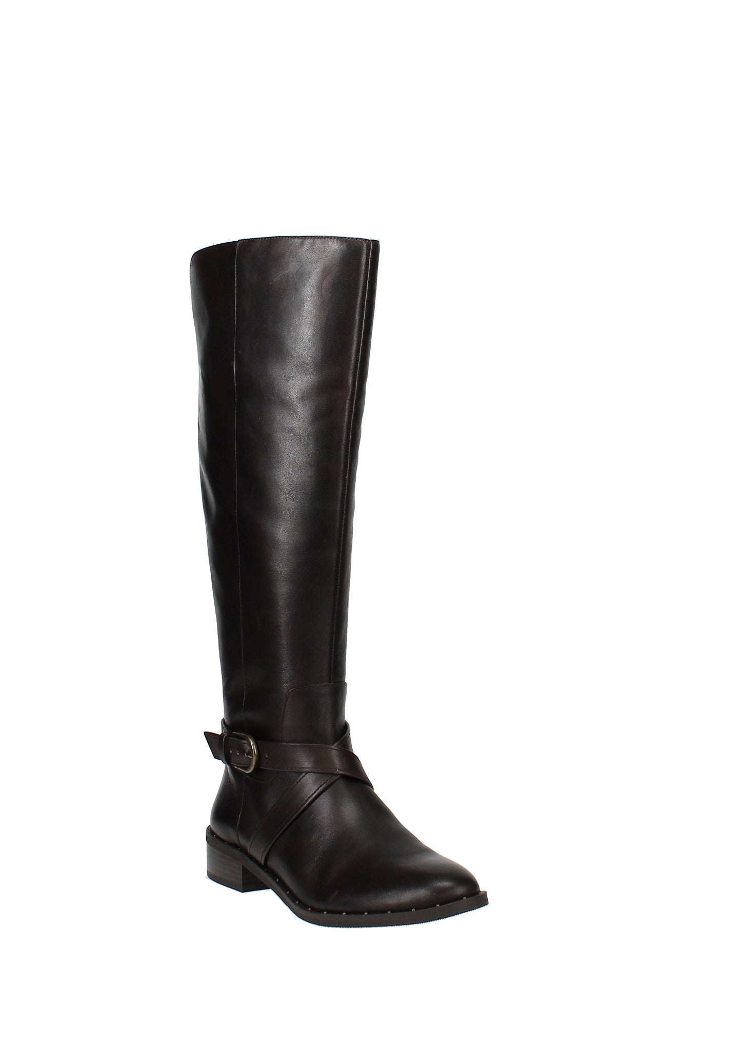 INC International Concepts Women's Fadora Boot Leather Round Toe Black