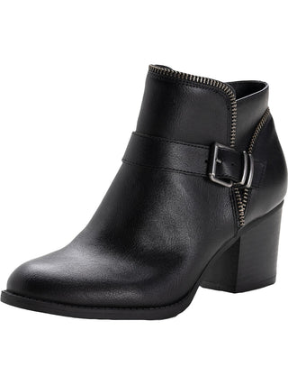 American Rag Womens Black Cushioned Buckle Accent Milly Round Toe Block Heel Zip-up Booties 9.5 M