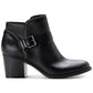 American Rag Womens Black Cushioned Buckle Accent Milly Round Toe Block Heel Zip-up Booties 9.5 M