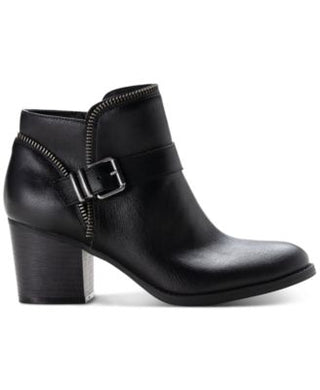 American Rag Womens Black Cushioned Buckle Accent Milly Round Toe Block Heel Zip-up Booties 9.5 M