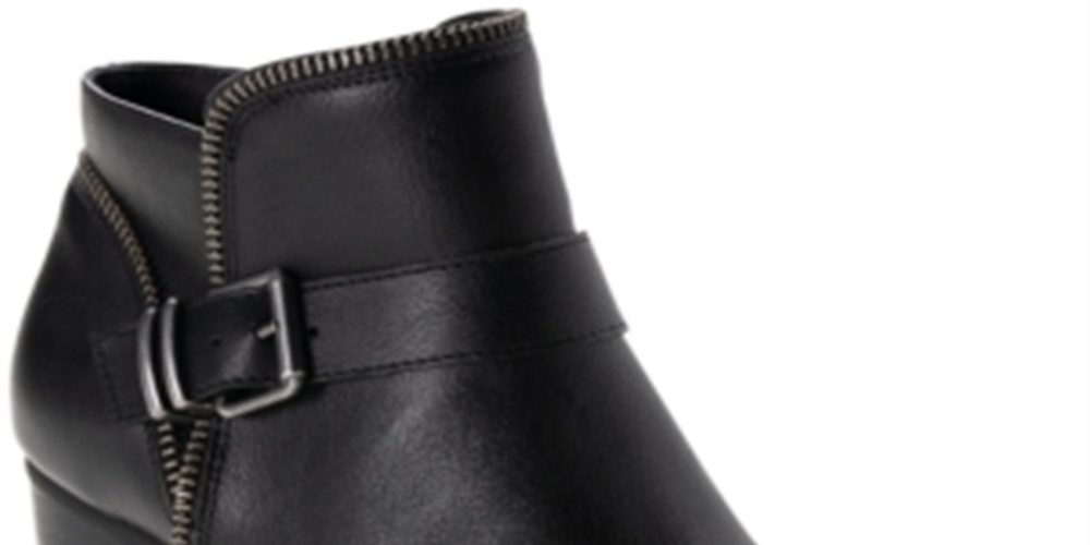 American Rag Womens Black Cushioned Buckle Accent Milly Round Toe Block Heel Zip-up Booties 9.5 M