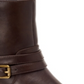 Style Company Womens Brown Buckle Accent Padded State Round Toe Block Heel Zip-up Booties 5.5 M