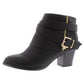 Thalia Sodi Womens Black Cushioned Comfort Buckle Accent Zipper Accent Tully Round Toe Block Heel Zip-up Booties 11 M