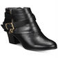 Thalia Sodi Womens Black Cushioned Comfort Buckle Accent Zipper Accent Tully Round Toe Block Heel Zip-up Booties 11 M
