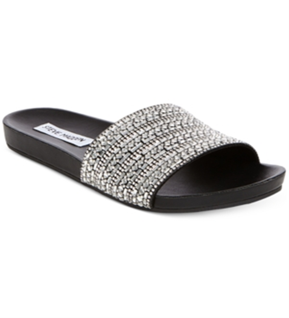 Steve Madden Women's Dazzle Embellished Sandals Black Size 7 M