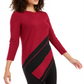 Alfani Women's Asymmetrical Striped Sweater Red Size Large