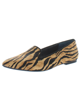 Alfani Women's Poee Leather Tiger Print Loafers Brown Size 10 M