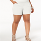 INC International Concepts Women's Plus Pull on Shorts White Size 28W