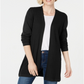 Karen Scott Women's Open Front Cardigan Black Size XX-Large