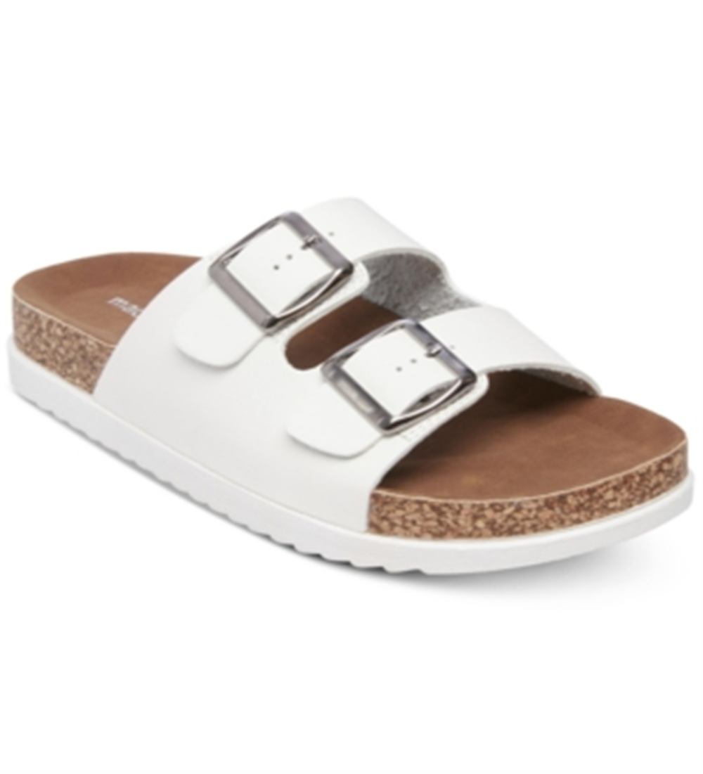 Madden Girl Women's Goldiie Footbed Sandals White Size 9.5 M