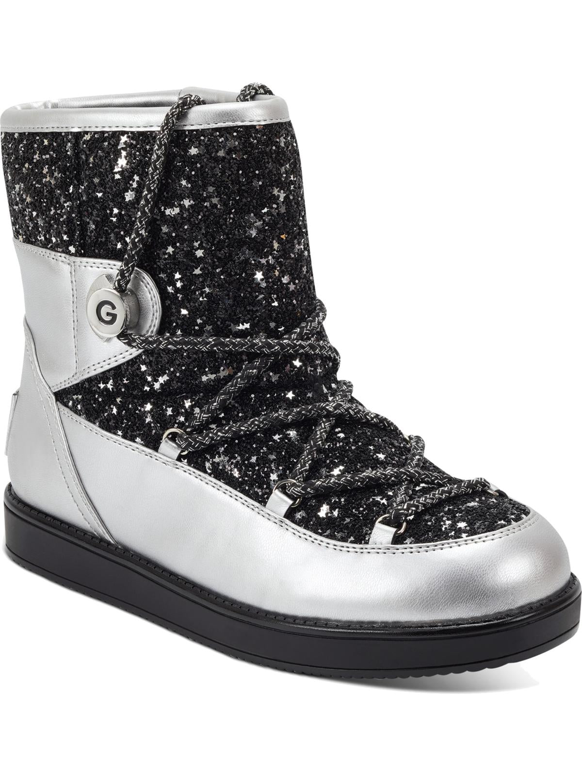 GBG Los Angeles Womens Aylan Glitter Fashion Ankle Boots Black 10 M