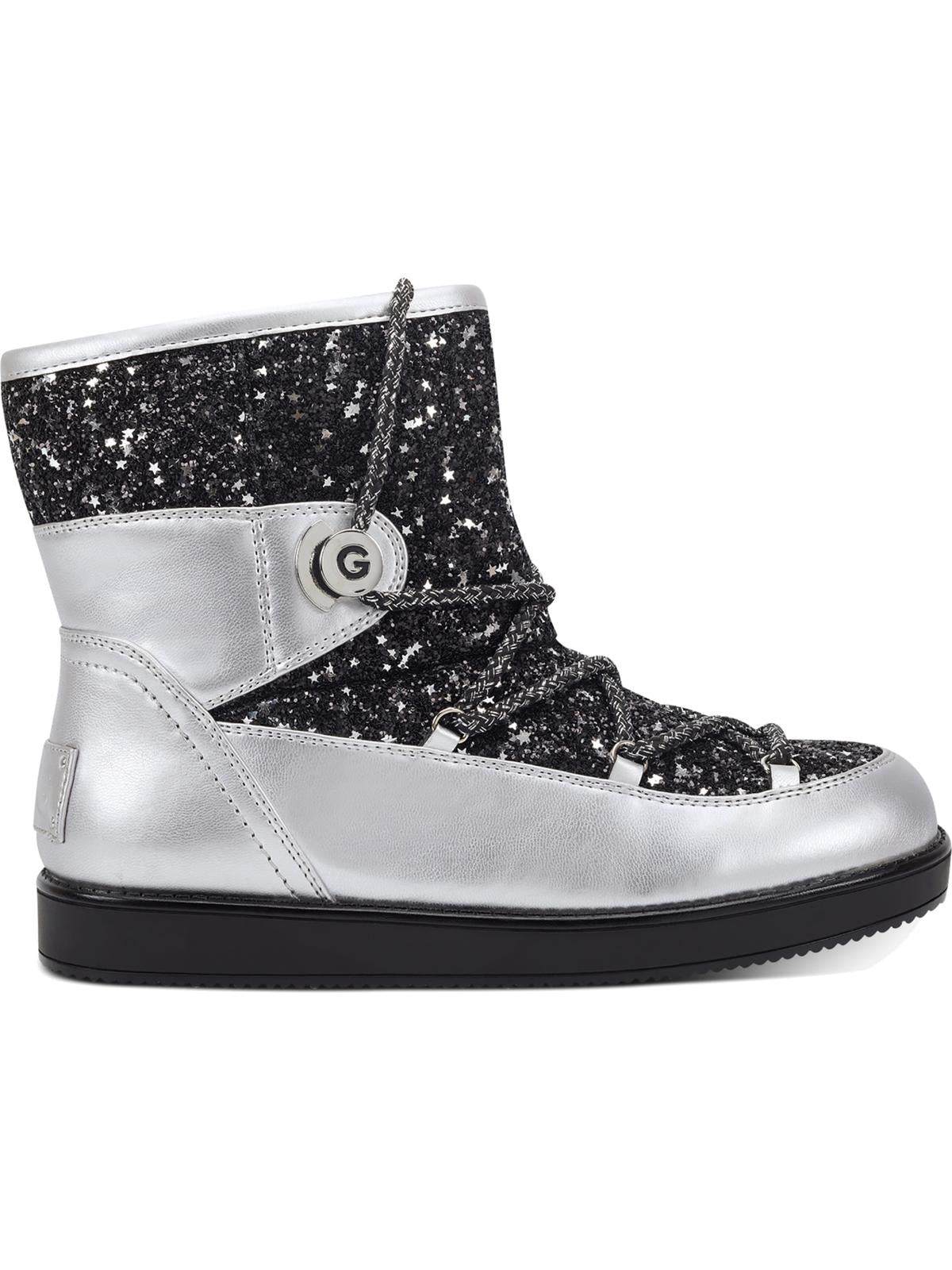 GBG Los Angeles Womens Aylan Glitter Fashion Ankle Boots Black 10 M