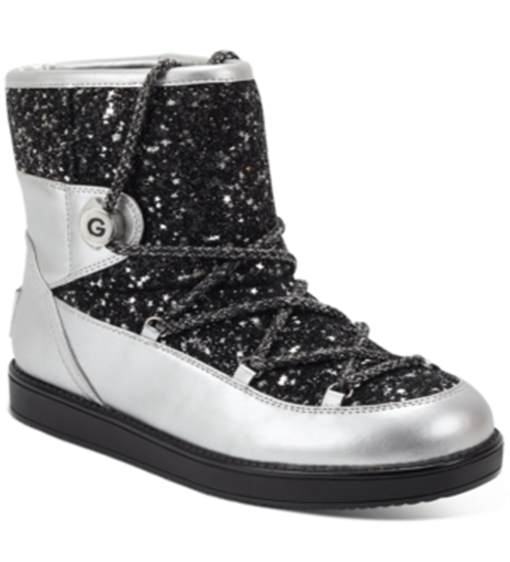 GBG Los Angeles Womens Aylan Glitter Fashion Ankle Boots Black 10 M