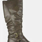 White Mountain Women's Liona Tall Knee High Boot Brown Burnished Smooth PU 9.5 M Brown